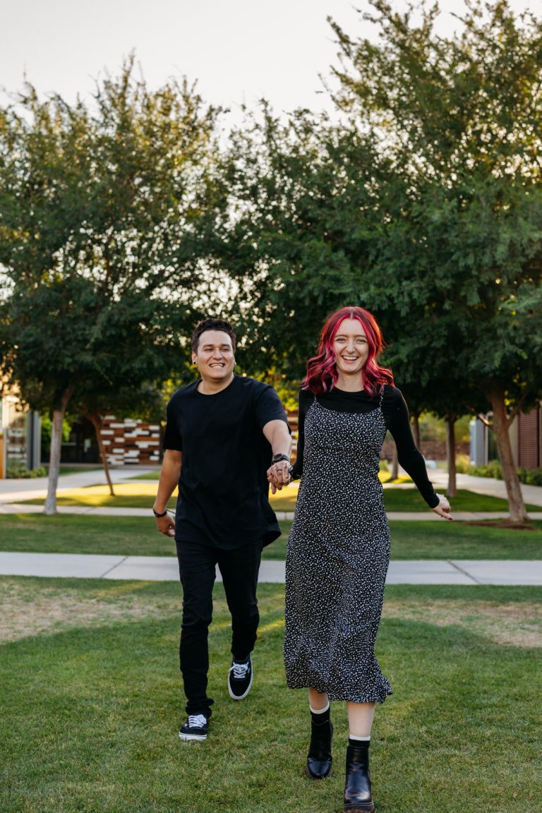 A Golden Hour Engagement Session at The Groves Church | Chandler, AZ